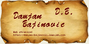 Damjan Bajinović vizit kartica